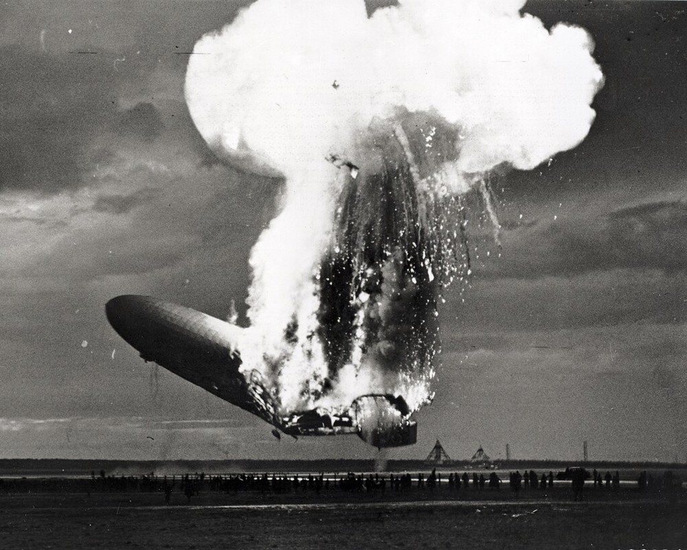 New Photo: Ill-Fated Zeppelin LZ 129 Hindenburg Explosion, Lakehurst – 6 Sizes!