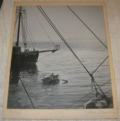 Vintage HARVEY FALK ‘The Dory’ Young Boy Rowing FLORIDA Pictorialist PHOTOGRAPH