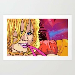 art print 28″ x 29″ Joue Avec Moi  drawing digital beautiful women ladies sexy 