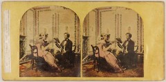 UK Taming The Lions Scene Genre Photo c1865 Stereo Vintage Album Unique!!!