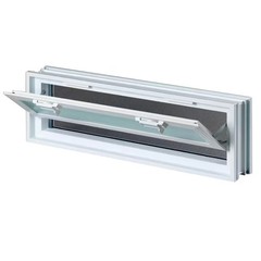 Clearly Secure 24 in x 6 in x 3 in Hopper Vent for Glass Block Windows HV246A