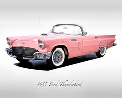 Classic Cars – 1957 Ford Thunderbird in Dusk Rose – Print