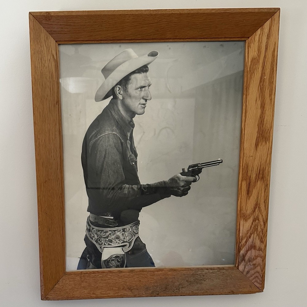 Vtg ‘60s Prize-Winning Cowboy Photograph Large Framed Male Portrait Western