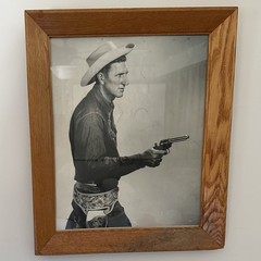 Vtg ‘60s Prize-Winning Cowboy Photograph Large Framed Male Portrait Western