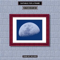 Daytime Moon Decor 8×10 inch Print, (Waxing Gibbous 64 Percent Full) MB0782