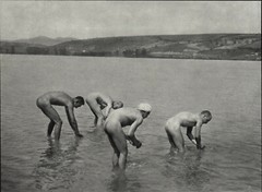 1915 1972 Andre Kertesz 4 Naked Nude Male Bathers Hungary Art Photo Photogravure