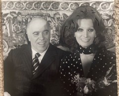 21x15cm Vintage Archive Photo 1975 Sophia Loren + Carlo Ponti