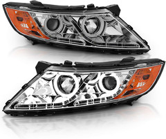for 2011-2015 Kia Optima Halogen Model Xtreme LED Halo Rings Projector Chrome Re