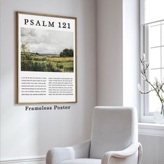 Psalm 121 Wall Art Vintage Landscape Pictures Inspirational Christian Posters…