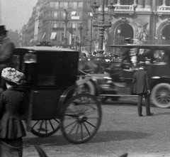 STEREO GLASS NEGATIVE, PARIS, old classic cars, Palais Garnier, cityscapes, ra