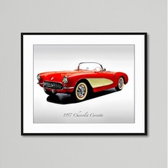 Classic Cars – 1957 Chevrolet Corvette in Venetian Red – Print