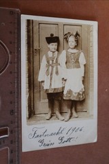 Great old photo-two children in costume-Mardi Gras 1906