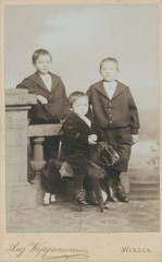 CdV children with toy horse, portrait, photographer Aug. Wippermann… – 10324625