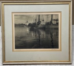Original JOHN R HOGAN ‘In Lunenberg’ NOVA SCOTIA HARBOR Boats Pictorialist PHOTO