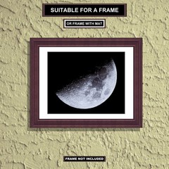 Wall Decor Home & Office 8×10 inch Moon (FirstQuarter Phase) Photo Print M7713