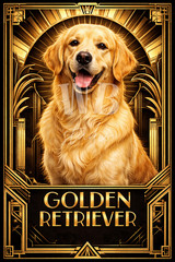 AI Photo Digital Product Wallpaper Image Picture Background. Golden Retriever.