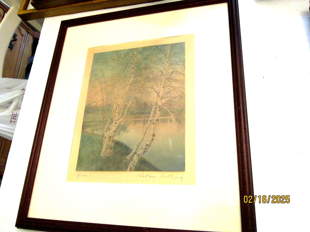Antique Wallace Nutting Tinted Photo Print «GRACE» w/Ink Signature and Title