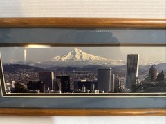 Portland Oregon Skyline Photo By Ron Keebler Mt Hood Twilight Panoramic PNW Art