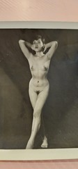 Vintage Artistic Nude Studio Picture Oriental Woman Art 3×5 Black & White