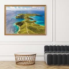 St John Beaches Aerial Photography Wall Art Decor, East End Hurricane Hole USVI