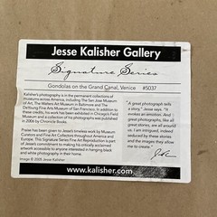 Gondola On The Grand Canal, Venice (Framed 24×20”) By Jesse Kalisher Gallery