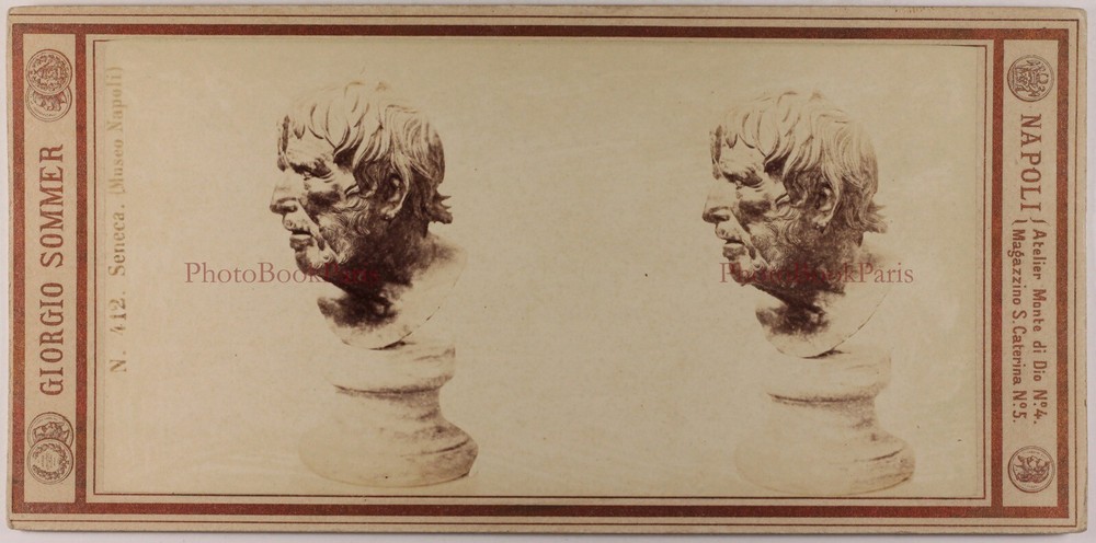 Italy Seneca Museum Of Naples C1865 Photo Summer Stereo Vintage P70L6N