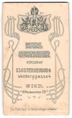 Photograph Karl Schneider, Klosterneuburg, Weinberggasse 4, monogram of the photo