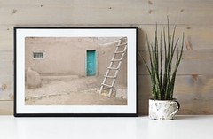 Adobe House with the Turquoise Blue Door – Home Decor, Wall Art Photography