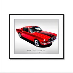 Classic Cars – 1965 Ford Mustang 302 – Red – Muscle Car – Print