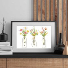 Floral Vase Wall Art Printable | Modern Botanical Decor | Digital Download Print