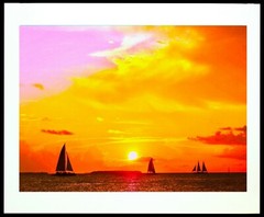 KEY WEST Sunset 11×14″ Matted Art Photo Photograph Sailing Colorful Florida Keys
