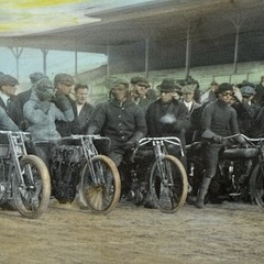 Colorized Photo Of Motorcycle Race In Laurel Maryland by Susan Bock