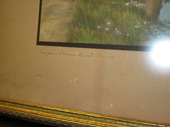 WALLACE NUTTING HAND COLORED «UPPER CONNECTICUT DRIVE» SIGNED FRAMED 17.5″ X 14″