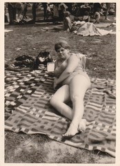 Vintage Photo Pretty Woman in Bikini Chubby Snapshot 1962
