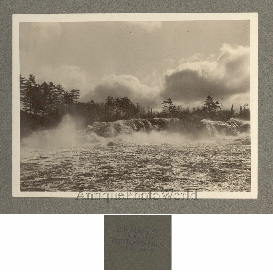 Maine waterfalls amazing antique landscape photo