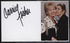 Carrie Fisher Princess Leia Star Wars Signed 3×5 Index w/Photo & COA WWE34-147