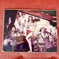 VTG Pirate Tavern Photograph on Board MCM Estate, Pin Up, Tiki Bar Nautical Art