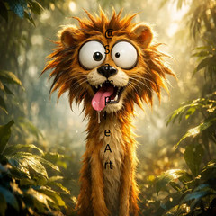 Digital Image Picture Wallpaper Background Desktop Phone AI Art – Goofy Lion