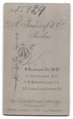 Photograph A. Jandorf & Co., Berlin-N., Brunnen-Str. 19-21, elderly lady with Kra