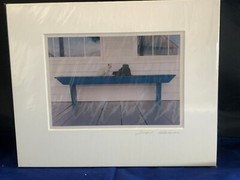 Bill Coleman Amish Photograph – kitten and boot on a bench – Signed & Matted