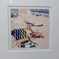 Set of 2 Ann McDowell Signed Titled Photography Art Framed Matted Beach 8×10