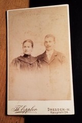 Couple – Woman & Man with Beard – Portrait / CDV Th. Eppler Dresden