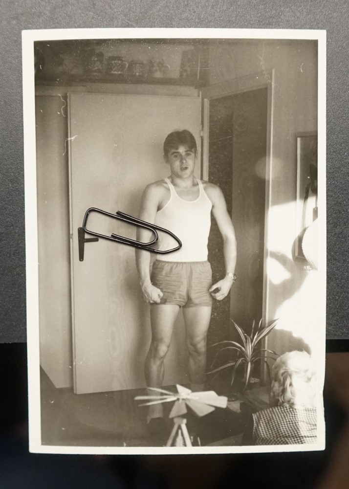 Photo GDR portrait young man teenage bodybuilder Neubrandenburg underwear