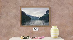 Cloudy Flam Fjord Under the Rain, High Resolution Image, Many Formats, TV Art