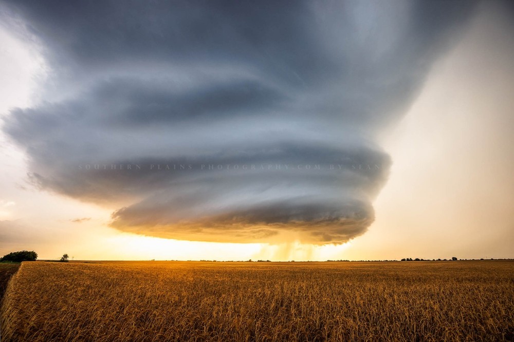Storm Photography Print – Sculpted Supercell Thunderstorm at Sunset in Oklahoma