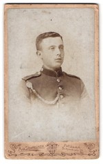 Photography Max Schreiber, Potsdam, Schockstr. 27, corporal in uniform with shoes