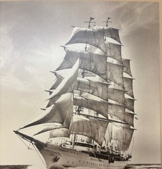 Original ’40 MORRIS ROSENFELD Sea Cloud Sailboat at FULL MAST SIGNED Photograph