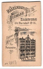 Photography Hermann Tietz, Hamburg, view Hamburg, department store Hermann Tietz size