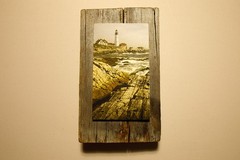 Driftwood Mounted Seascape – Portland Head Lighthouse, Maine