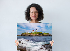 Beacon of Beauty: Nubble Lighthouse Cape Neddick Maine Metal Canvas Wall Art